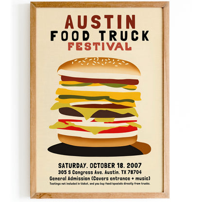 Austin Food Truck Festival Poster Reproduction