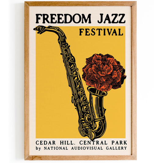 Jazz Poster for Music Lovers – Vibrant Saxophone