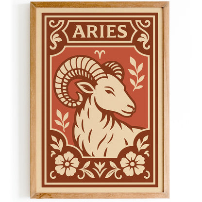 Aries Horoscope Sign - Zodiac Wall Art Print
