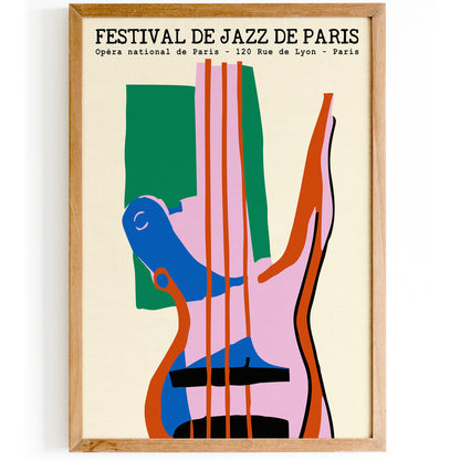 French Jazz Festival Vintage Guitar Poster