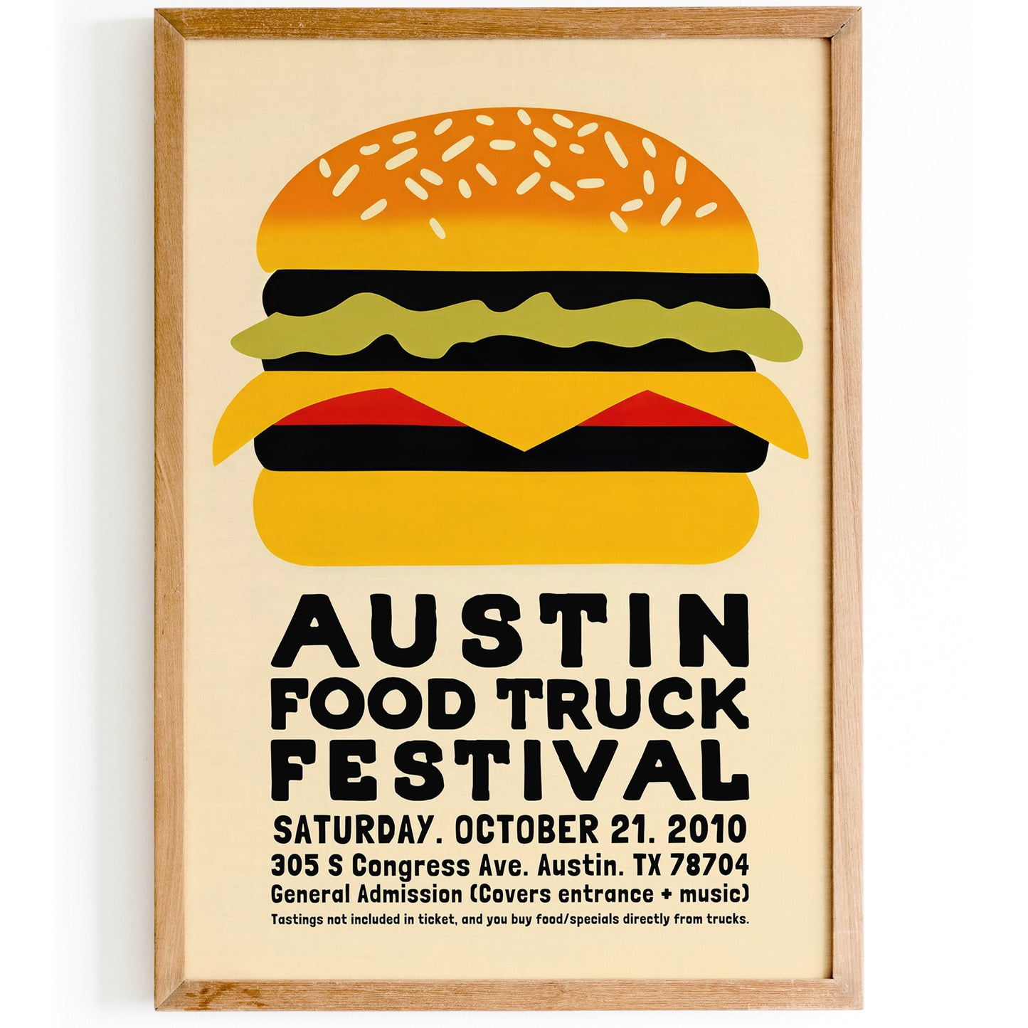 Austin Texas Food Truck Festival Cheeseburger Poster