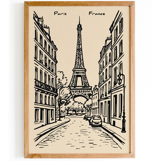 Paris France Cityscape Travel Poster
