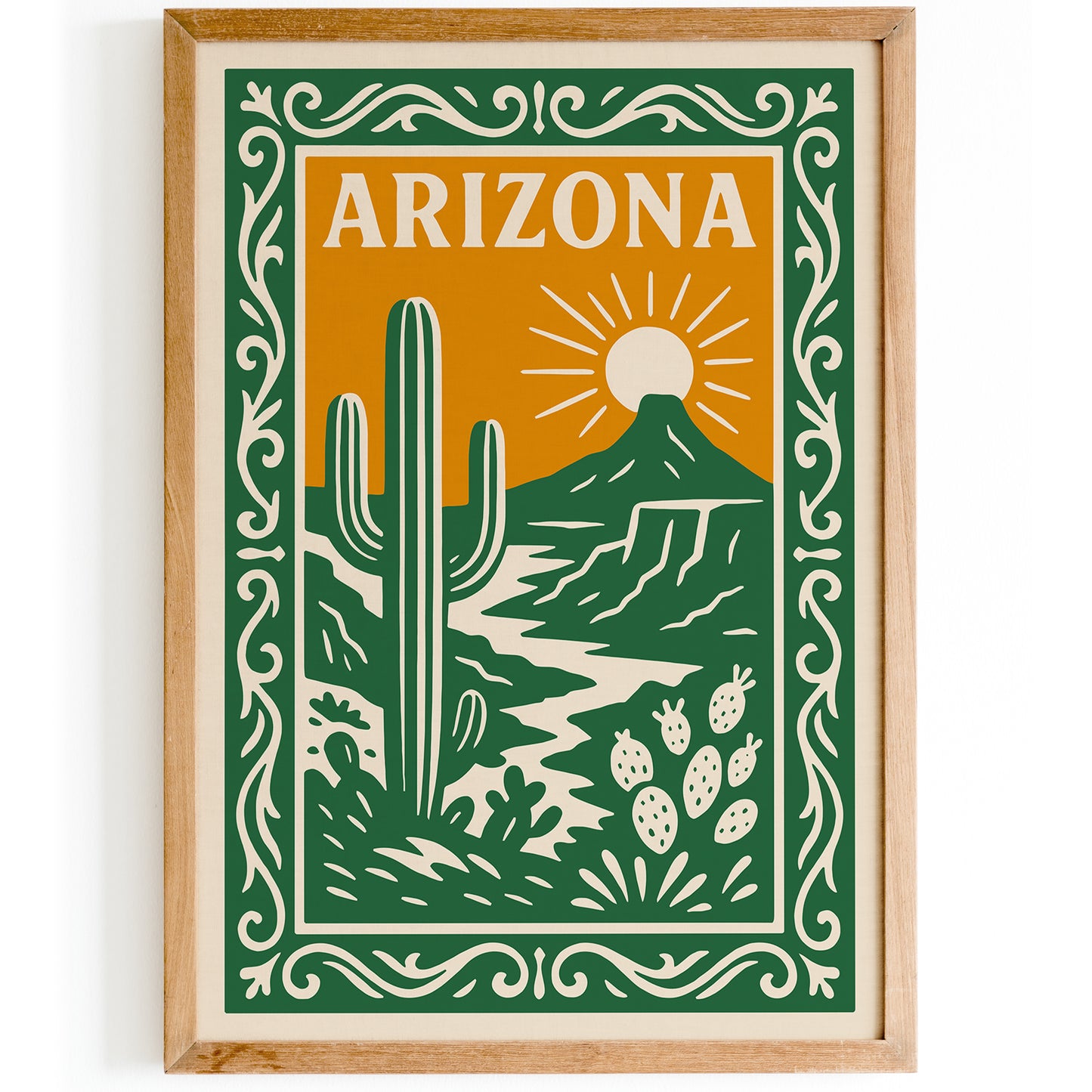 Arizona Green Travel Poster – Vintage Travel Art