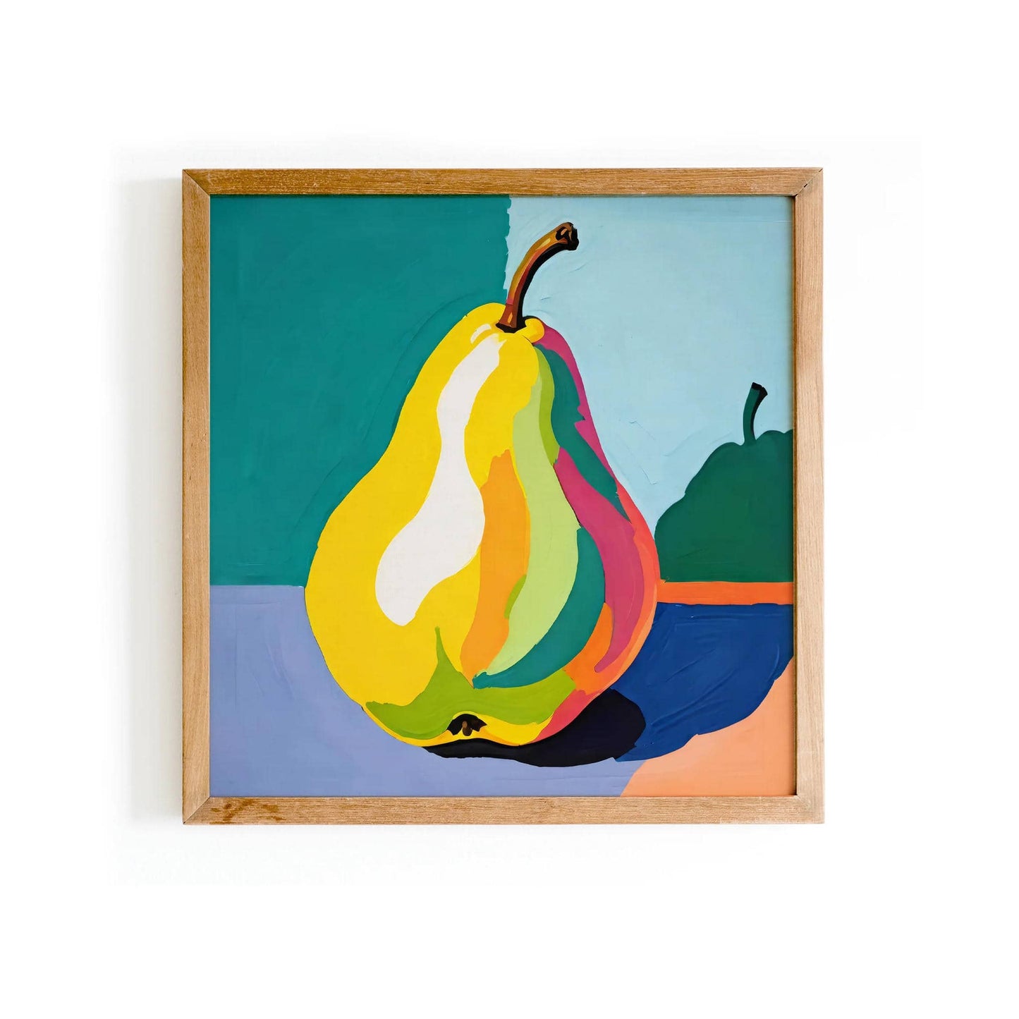 Colorful Pear Fruit Square Art Print