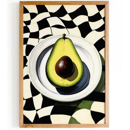 Avocado Checkerboard Poster Print