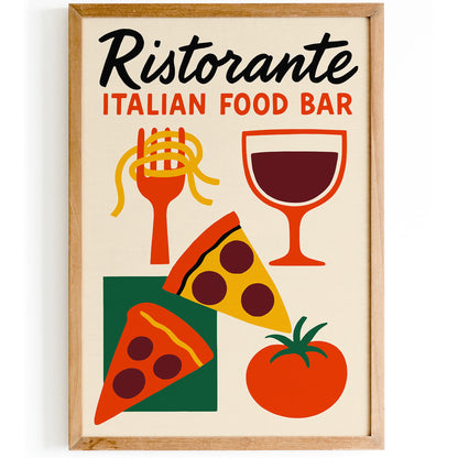 Ristorante Italian Food Bar Retro Poster