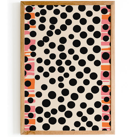 Abstract Black Dots Mid Century Poster