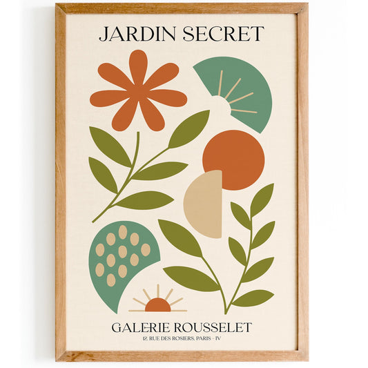 Jardin Secret Poster - French Botanical Wall Art Print