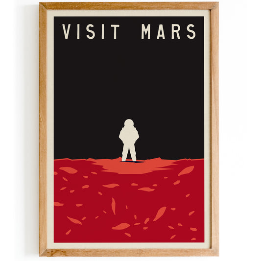 Visit Mars Minimal Space Poster