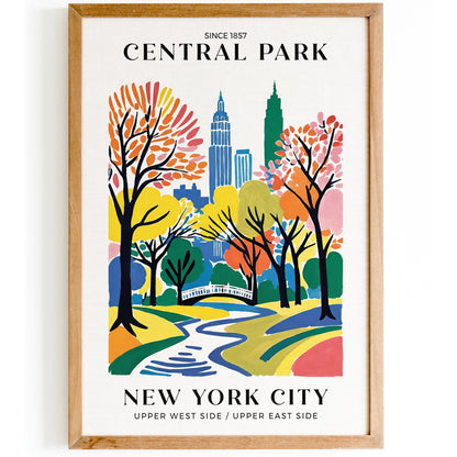 New York City Central Park Travel Poster