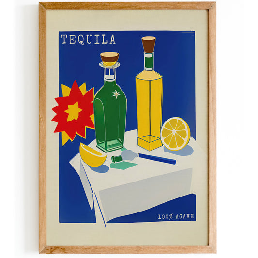 100% Agave Tequila Vintage Poster