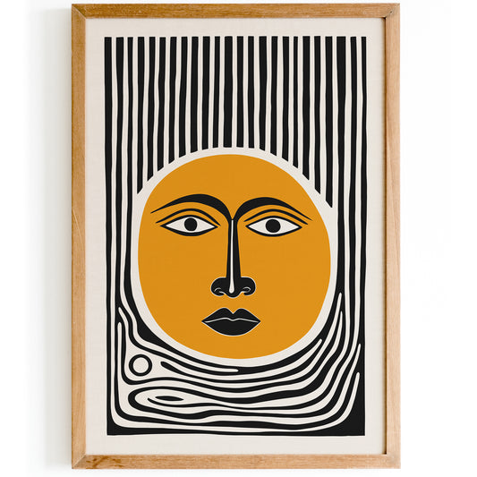 Abstract Sunny Face Poster