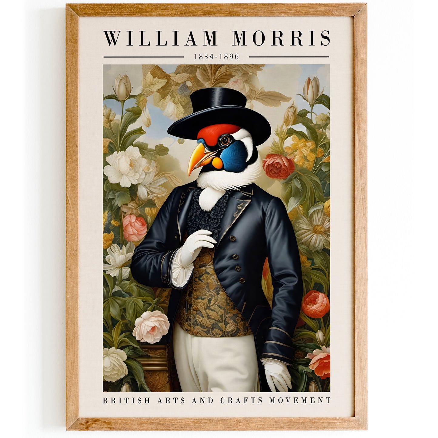 William Morris Vintage Bird & Floral Art Print