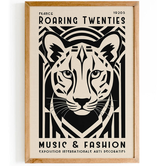 Art Deco Tiger Poster – 1920s Music & Fashion Wall Art