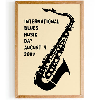 Blues Music Day - Saxophone Poster