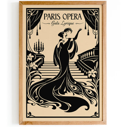 Paris Opera Gala Lyrique Vintage Music Poster