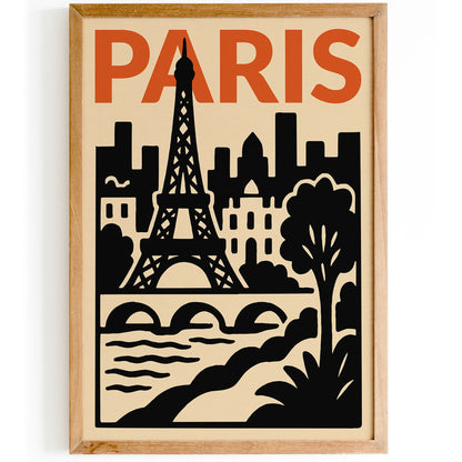 Paris Modern Cityscape Poster
