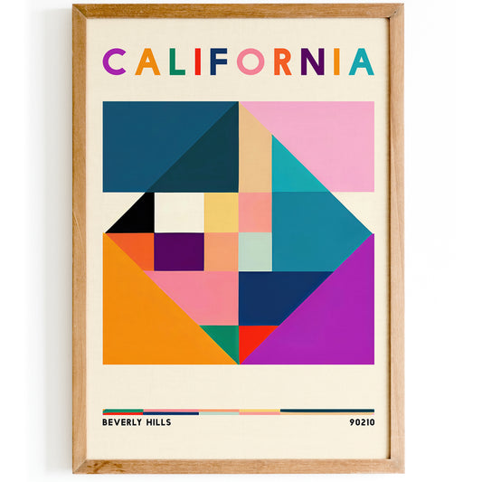 California 90210 Retro Poster