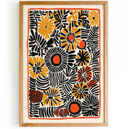 Retro Abstract Floral Poster