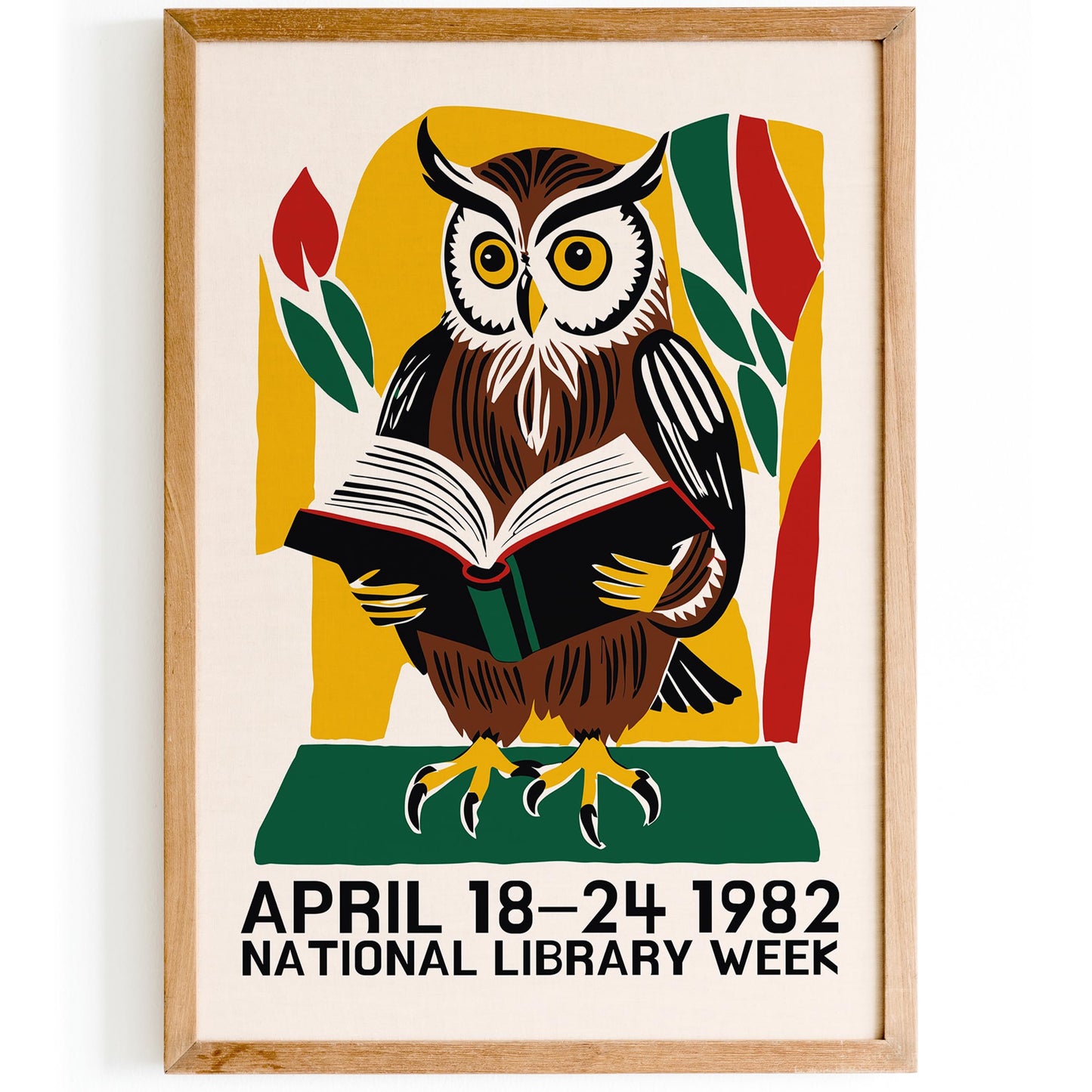 Vintage Library Week Poster Print