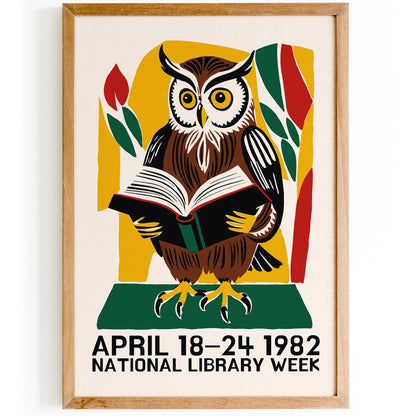 Vintage Library Week Poster Print
