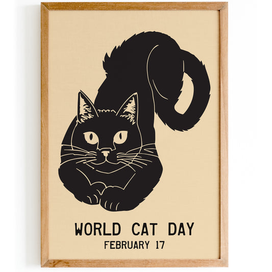 World Cat Day Vintage Poster