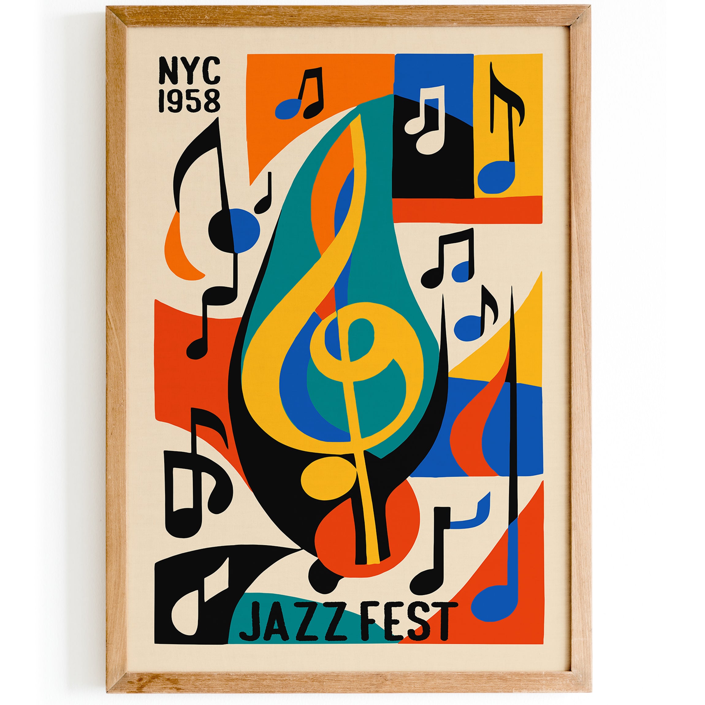 NYC Jazz Fest Retro Colorful Poster HypeSheriff