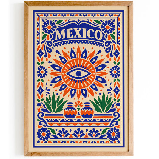 Colorful Mexico Travel Poster