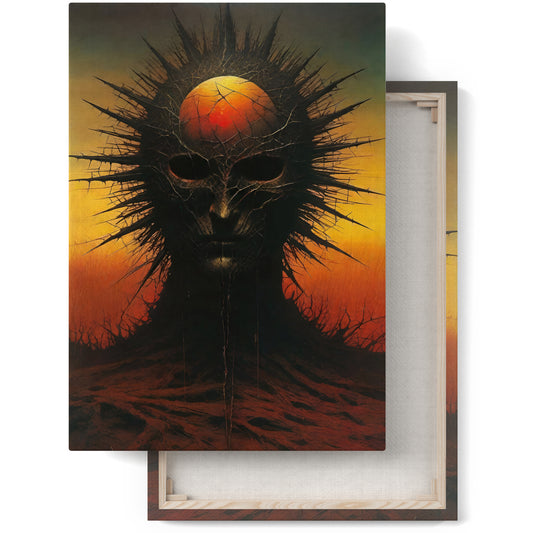 Mystical Sunset Skull Canvas Art