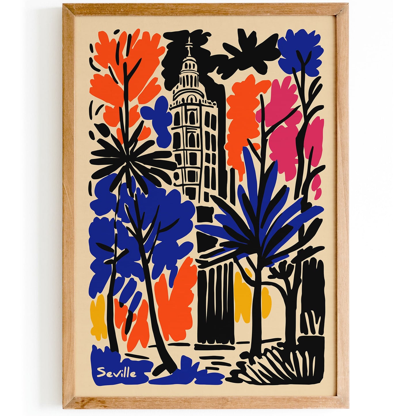 Seville Spain Colorful Vibrant Travel Poster