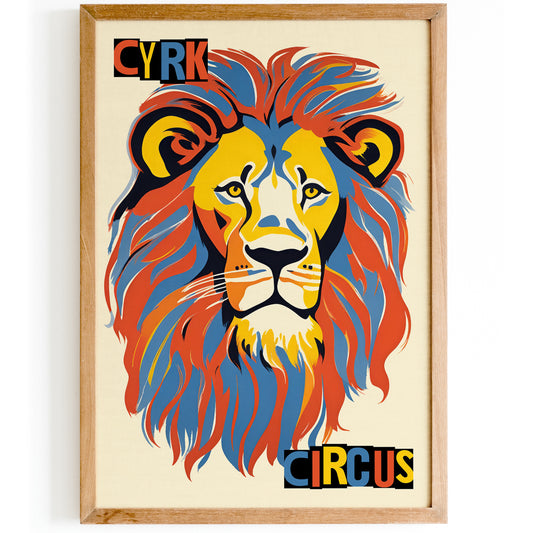 Polish Circus Vintage Lion Poster