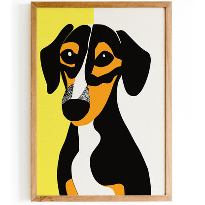 Retro Dachshund Ilustrated Poster