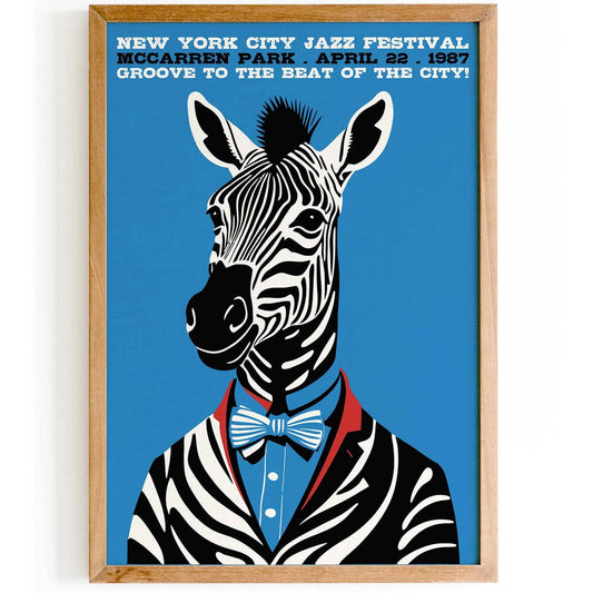 New York Jazz Festival Zebra Art Print
