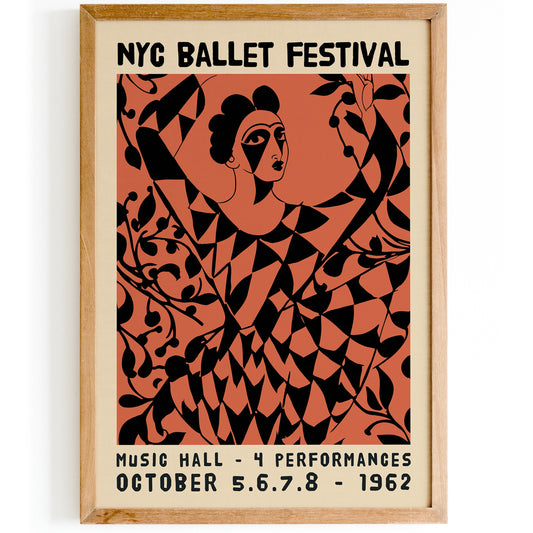 NYC Ballet Festival - Vintage Ballerina Wall Art