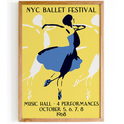 NYC Ballet Festival Yellow Wall Art