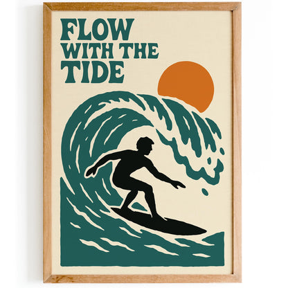 Surfing Wave Poster