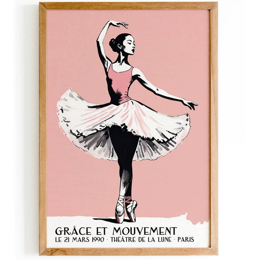 French Ballerina Ballet Poster