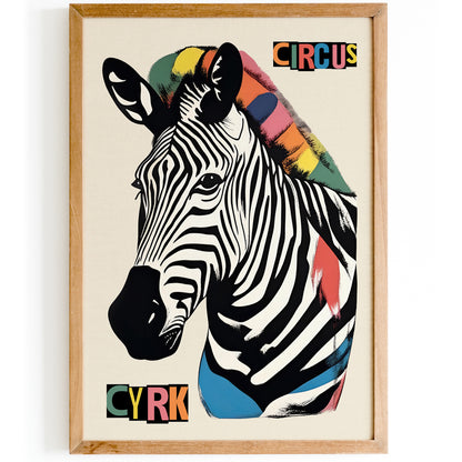 Circus Zebra - Vintage Polish Cyrk Poster