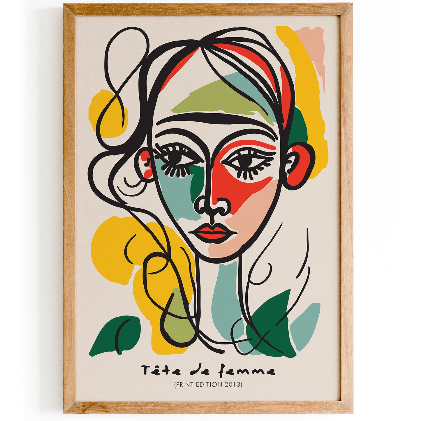 Tete de Femme Retro Colorful Girl Poster