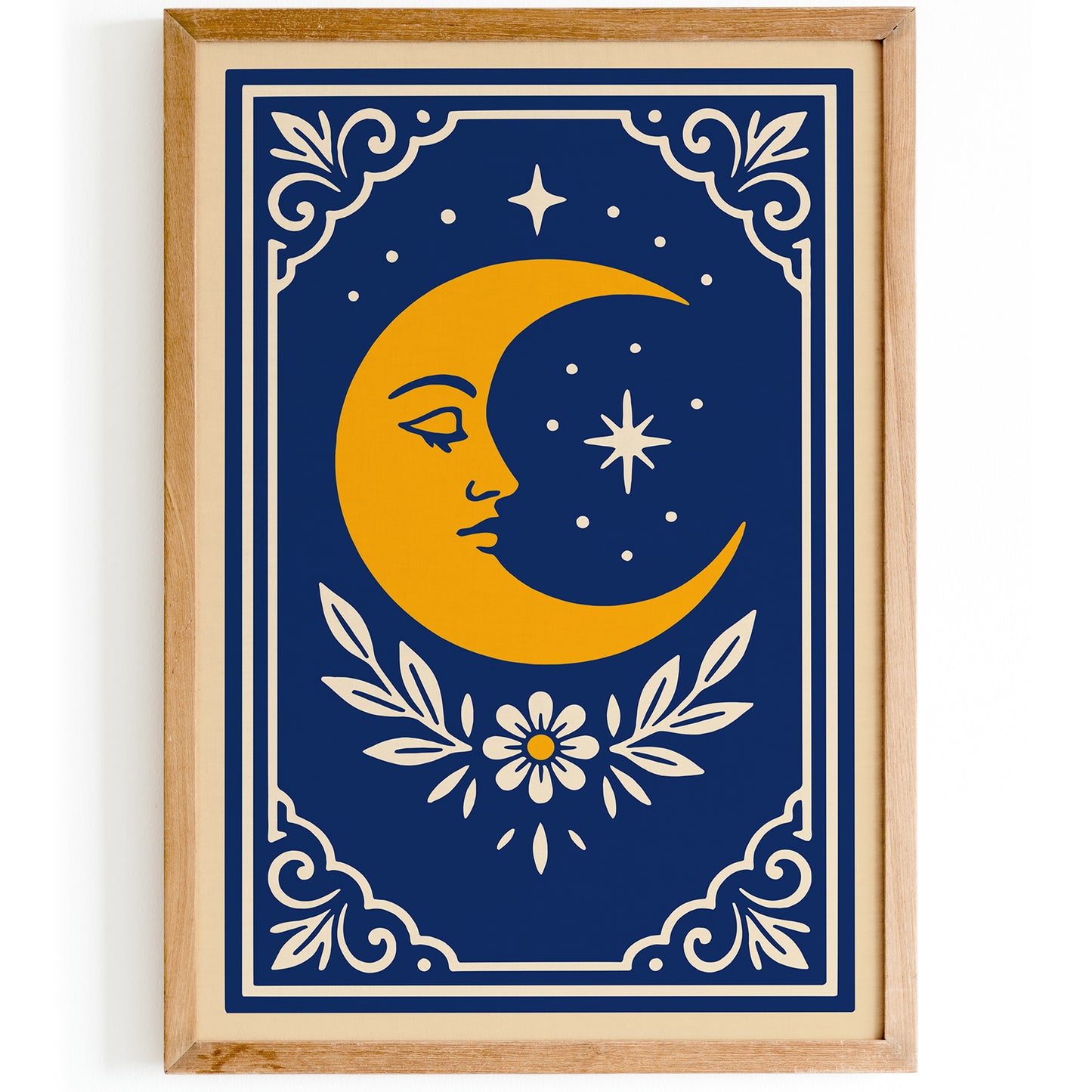 Yellow Moon Art Print - Mystical Wall Art Poster