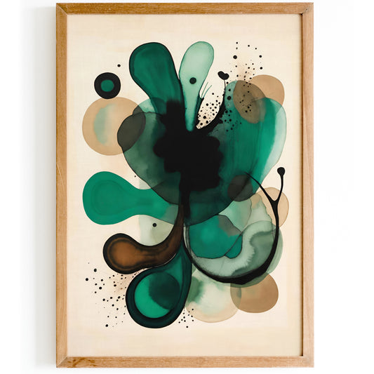 Serene Green Colors Abstract Wall Art