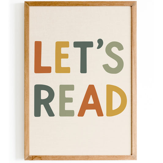 Let's Read Poster - Scandinavian Typography Wall Art