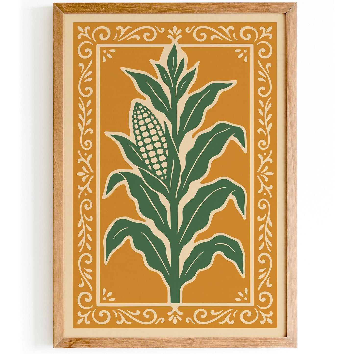 Corn Plant Poster, Farmhouse Kitchen Wall Decor