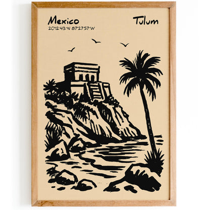 Tulum Mexico Poster - Beach Travel Wall Art