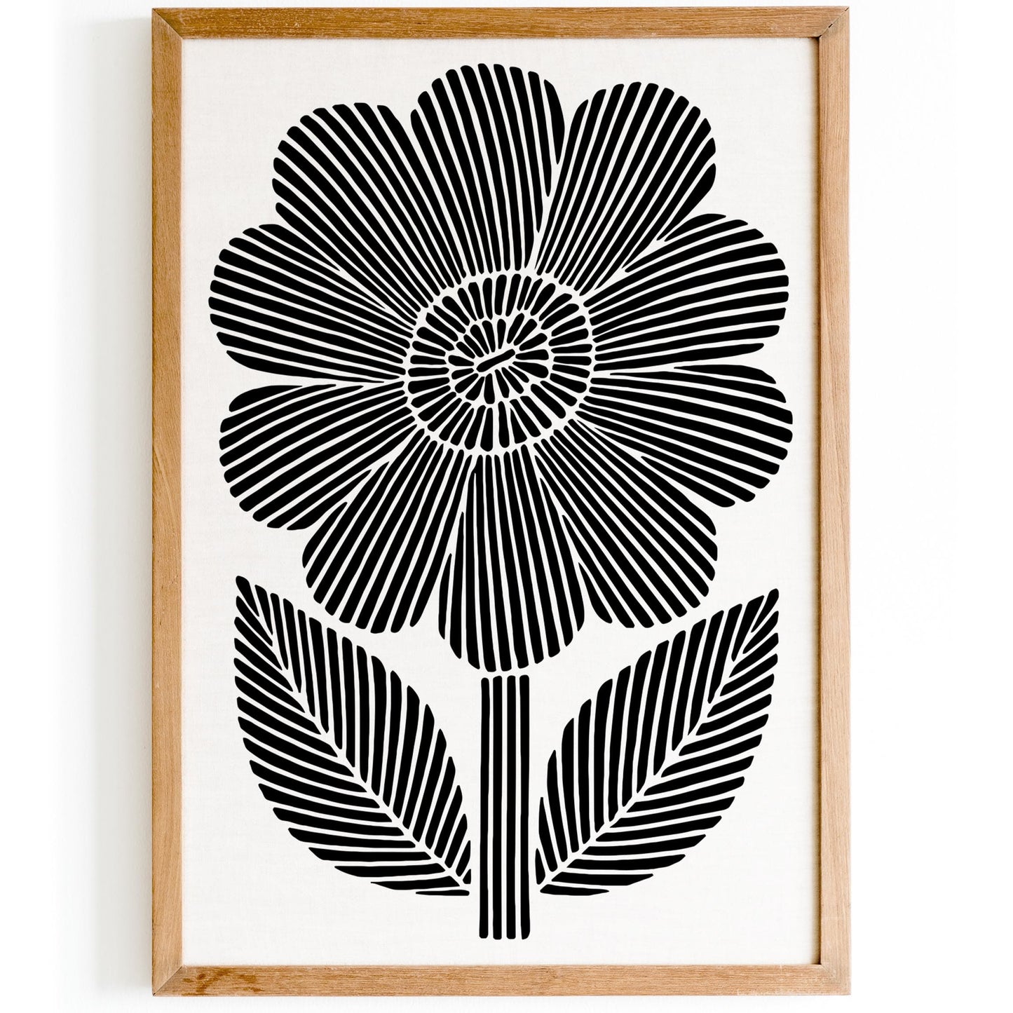 Black & White Big Abstract Flower Poster