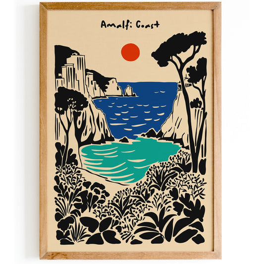 Amalfi Coast Landscape Art Print
