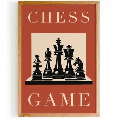 Chess Game Retro Art Print