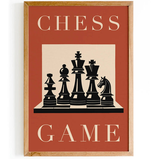 Chess Game Retro Art Print