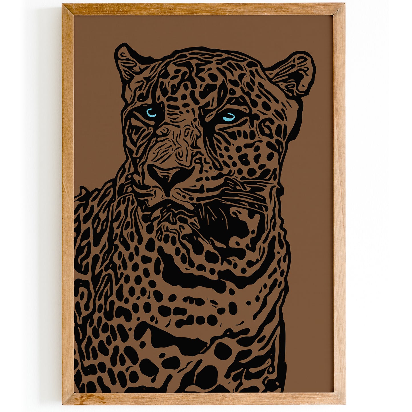 Brown Monochrome Jungle Cat Wall Art