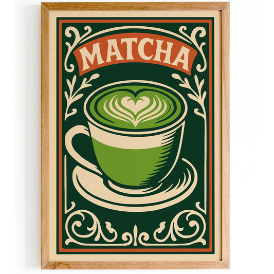 Matcha Green Drink Poster - Restaurant or Kitchen Wall Art Decor